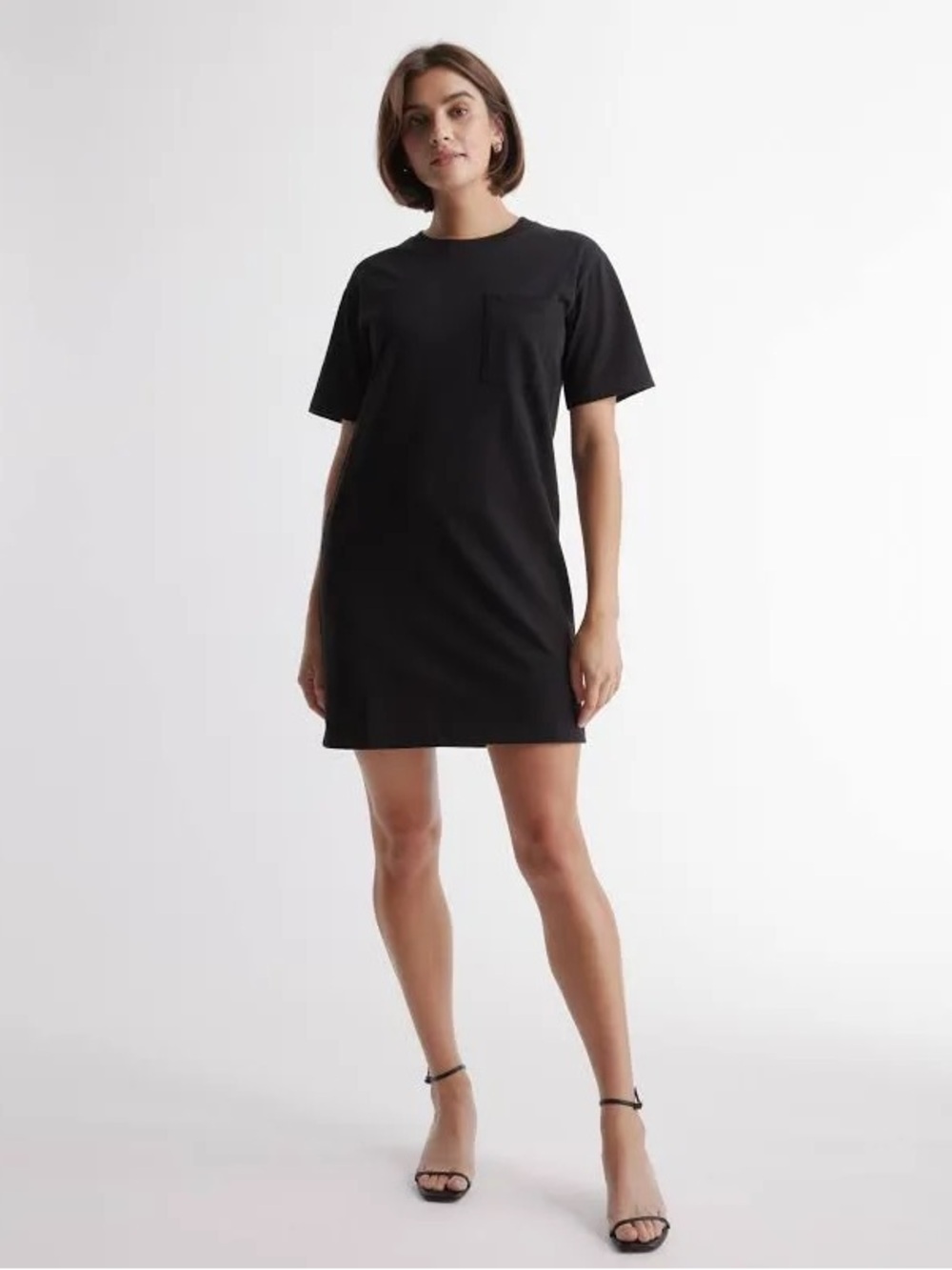 Quince Organic Cotton Single Pocket T-shirt Dress Size Medium